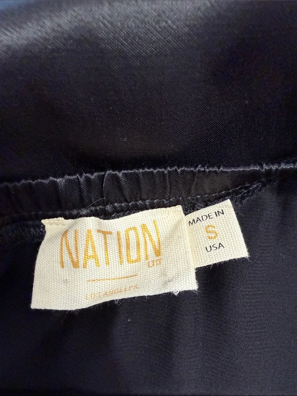 NWOT Nation LTD Black One-Shoulder Satin Peplum Top